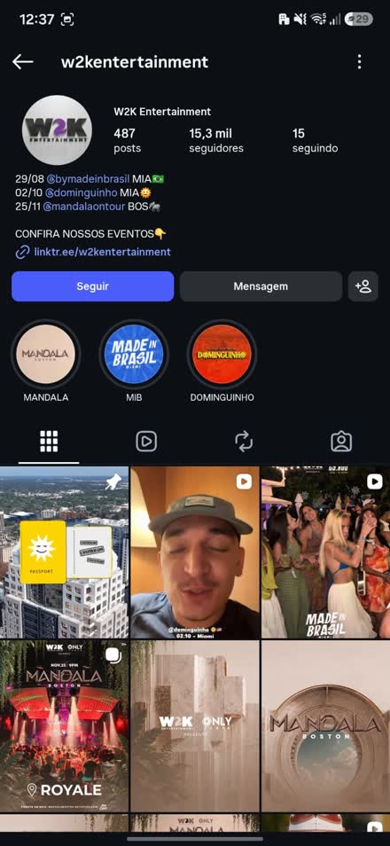 Instagram da W2K Entertainment
