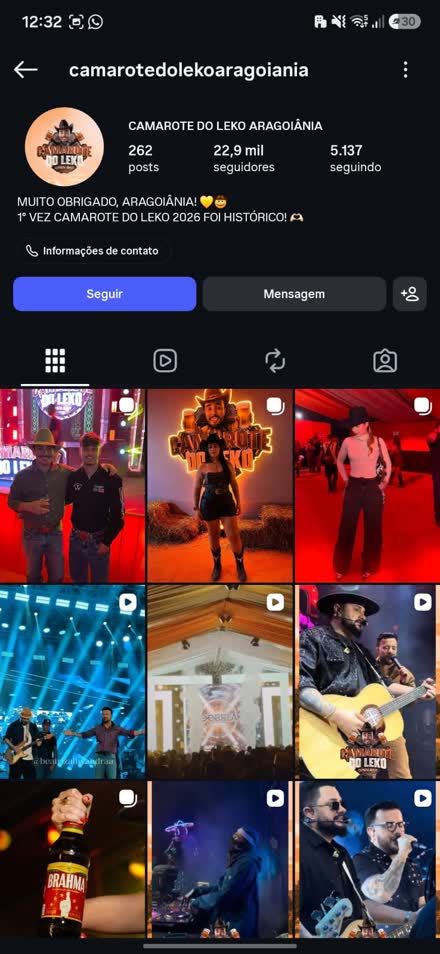 Instagram do Camarote do Leko